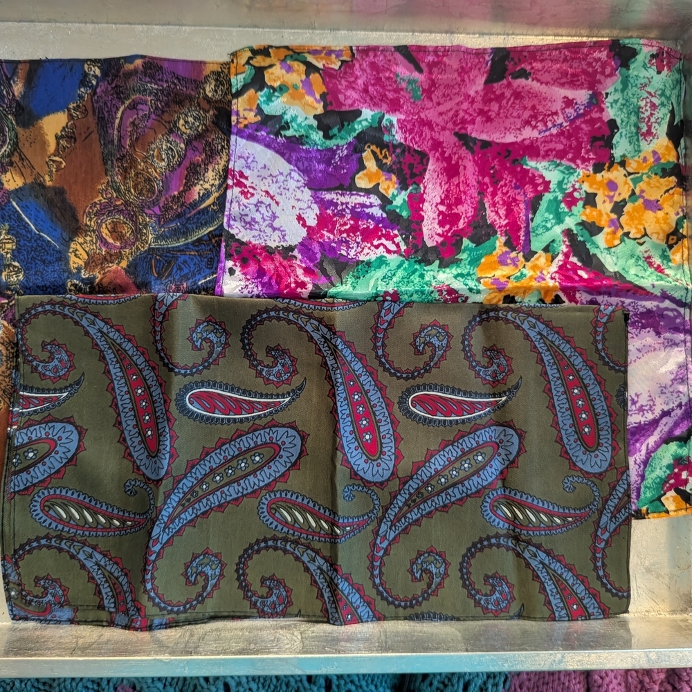 Vibrant Paisley Floral Polka Dot Gentleman Handkerchief Pocket Square